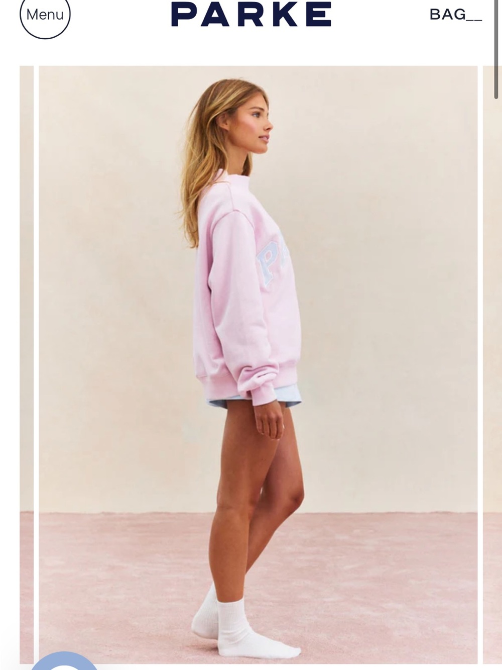 PARKE NWT Varsity Mockneck CUPCAKE L/XL - Picture 2 of 2